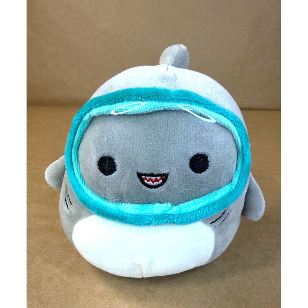 Original Squishmallow 5" Gordon the Shark with Scuba Snorkel Goggles - Kelly Toy